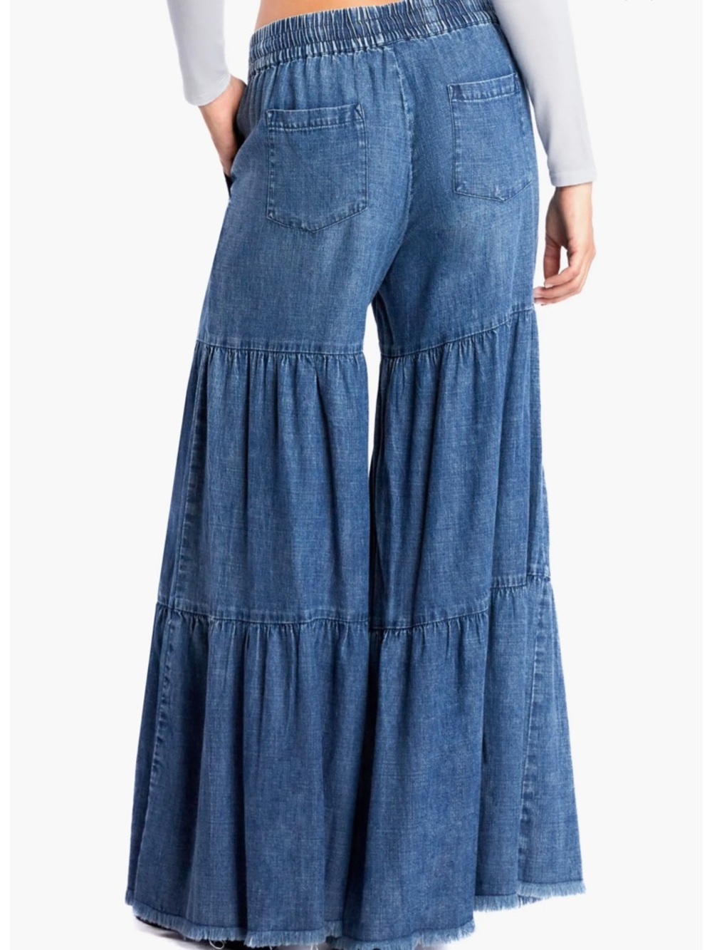 Billy T Fancy Cotton Blend Tiered Pants - Picture 3 of 13